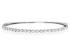 ESTATE 1.0CT DIAMOND 14KT WHITE GOLD 3D ROUND SEMI ETERNITY CUFF BANGLE BRACELET