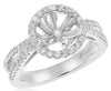 .58CT DIAMOND 14KT WHITE GOLD 3D ROUND 6 PRONG HALO SEMI MOUNT ENGAGEMENT RING
