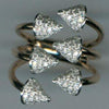 ESTATE .70CT DIAMOND 18KT 2 TONE GOLD 3D MULTI ROW CRISS CROSS ARROW FUN RING