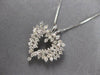 ESTATE 1.0CT DIAMOND 14KT WHITE GOLD 3D CLASSIC HEART LOVE FLOATING PENDANT