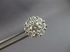 ESTATE LARGE 1.68CT DIAMOND 14K WHITE GOLD 3D ROUND CLUSTER FLOWER STUD EARRINGS