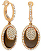 8.01CT WHITE & CHOCOLATE FANCY DIAMOND & AAA SMOKY TOPAZ 14KT ROSE GOLD EARRINGS