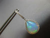 LARGE 10.16CT DIAMOND & AAA AUSTRALIAN OPAL 14KT WHITE GOLD PEAR SHAPE EARRINGS