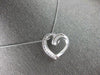 ESTATE .50CT DIAMOND 14KT WHITE GOLD 3D ROUND OPEN HEART LOVE FLOATING PENDANT