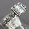 .41CT DIAMOND 14KT WHITE GOLD 3D ROUND & BAGUETTE INVISIBLE FILIGREE LOVE RING