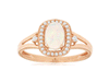 .60CT DIAMOND & AAA OPAL 14KT ROSE GOLD OVAL & ROUND FILIGREE MILGRAIN FUN RING