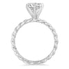 ESTATE 1CT DIAMOND 14KT WHITE GOLD 3D SOLITAIRE 6 PRONG BRAIDED ENGAGEMENT RING