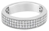 .45CT DIAMOND 14KT WHITE GOLD 3 ROW PAVE 3/4TH ETERNITY WEDDING ANNIVERSARY RING