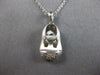 ESTATE .12CT DIAMOND 14K WHITE GOLD MATTE & SHINY BABYGIRL SHOE FLOATING PENDANT