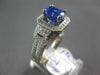 ESTATE LARGE 2.63CT DIAMOND & AAA SAPPHIRE 18KT WHITE GOLD OVAL ENGAGEMENT RING