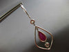 EXTRA LARGE 8.33CT DIAMOND & AAA RUBY 18K 2 TONE GOLD TEAR DROP HANGING EARRINGS