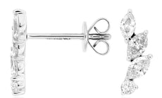 .62CT DIAMOND 14KT WHITE GOLD ROUND & MARQUISE 4 STONE CLASSIC HANGING EARRINGS