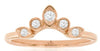 ESTATE .15CT DIAMOND 14KT ROSE GOLD 3D ROUND BEZEL ETOILE 5 STONE CROWN FUN RING