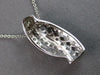 ESTATE LARGE .43CT DIAMOND 18K WHITE GOLD 3D MULTI ROW FILIGREE FLOATING PENDANT