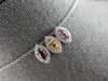 .54CT DIAMOND & AAA MULTI GEM 14K WHITE GOLD MARQUISE SHAPE & ROUND HALO PENDANT