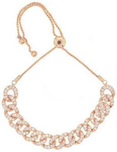 2.79CT DIAMOND 18KT ROSE GOLD 3D CLASSIC MULTI OVAL LINK ADJUSTABLE FUN BRACELET