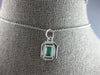 1.25CT DIAMOND & AAA EMERALD 14KT WHITE GOLD ROUND & SQUARE HALO OCTAGON PENDANT