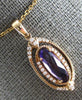ESTATE 1.15CT DIAMOND & AAA AMETHYST 14KT ROSE GOLD 3D FILIGREE FLOATING PENDANT