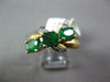ESTATE 1.54CT DIAMOND & AAA EMERALD 14K YELLOW GOLD 3D OVAL CRISS CROSS FUN RING