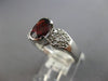 1.90CT DIAMOND & AAA GARNET 14KT WHITE GOLD 3D OVAL & ROUND SEMI BEZEL LOVE RING