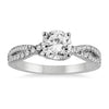 ESTATE 1.33CT DIAMOND 14KT WHITE GOLD 3D CLASSIC ROUND INFINITY WEDDING RING SET