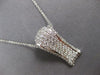 ESTATE LARGE .25CT DIAMOND 14K WHITE GOLD MULTI ROW RECTANGULAR FLOATING PENDANT