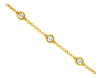 ESTATE .50CT DIAMOND 14KT YELLOW GOLD 3D ROUND BEZEL BY THE YARD TENNIS BRACELET