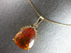 LARGE 15.37CT DIAMOND & AAA CITRINE 14KT YELLOW GOLD PEAR SHAPE & ROUND PENDANT