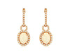 2.08CT DIAMOND & AAA OPAL 14KT ROSE GOLD OVAL & ROUND HALO FUN HANGING EARRINGS