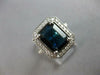 LARGE 4.74CT DIAMOND & AAA SAPPHIRE 14KT WHITE GOLD HALO ENGAGEMENT RING #27613