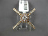 ESTATE LARGE .67CT DIAMOND 14KT ROSE GOLD ROUND HALO CRISS CROSS INFINITY RING