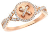 ESTATE .35CT DIAMOND 14KT ROSE GOLD 3D CLASSIC ROUND BUTTON INFINITY FUN RING