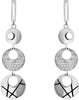 .25CT DIAMOND & BLACK ENAMEL 18KT WHITE GOLD MATTE & SHINY FUN HANGING EARRINGS