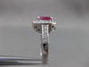 ANTIQUE 2.3CT DIAMOND & RUBY 14KT WHITE GOLD HALO DESIGN ENGAGEMENT RING #3046