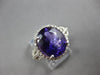 4.35CT DIAMOND & AAA AMETHYST 14KT WHITE GOLD 3D OVAL & ROUND LOVE KNOT FUN RING