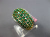 LARGE 1.81CT DIAMOND & AAA EMERALD 18K 2 TONE GOLD 3D MULTI ROW ANNIVERSARY RING