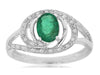.78CT DIAMOND & AAA EMERALD 14KT WHITE GOLD 3D OVAL & ROUND FILIGREE LOVE RING