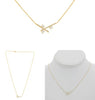 .18CT DIAMOND 14KT YELLOW GOLD 3D ROUND & BAGUETTE CRISS CROSS X LOVE NECKLACE