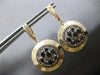 ANTIQUE LARGE 1.90CT AAA ONYX 14K ROSE GOLD 3D LEVERBACK HANGING EARRINGS #27935