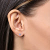 ESTATE .48CT DIAMOND & AAA TANZANITE 14KT YELLOW GOLD OVAL & ROUND STUD EARRINGS