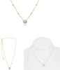 .44CT DIAMOND 14KT TWO TONE GOLD 3D ROUND DOUBLE HALO ADJUSTABLE LOVE NECKLACE