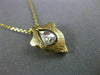 ESTATE .02CT DIAMOND 14KT WHITE & YELLOW GOLD 3D TEAR DROP ANCHOR PENDANT #22166