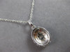 ESTATE .37CT DIAMOND 14KT 2 TONE GOLD CLUSTER OVAL DOUBLE HALO FLOATING PENDANT