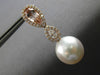 2.94CT WHITE & CANARY DIAMOND AAA MORGANITE & AAA PEARL 18KT ROSE GOLD EARRINGS