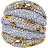 EXTRA LARGE 4.43CT DIAMOND 18KT 2 TONE GOLD 3D MULTI ROW SNAKE FUN COCKTAIL RING