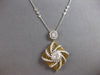 LARGE 1.95CT DIAMOND 14KT 2 TONE GOLD ROUND & BAGUETTE BY THE YARD LOVE NECKLACE
