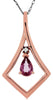 .55CT DIAMOND & AAA PINK SAPPHIRE 14KT ROSE GOLD PEAR SHAPE & ROUND FUN PENDANT