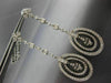 ANTIQUE LONG 3.50CT DIAMOND 14KT WHITE GOLD 3D CHANDELIER HANGING EARRINGS #454