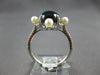 4.83CT DIAMOND & AAA BLUE TOPAZ & SOUTH SEA PEARL 18K WHITE GOLD FLOWER FUN RING