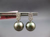 .33CT DIAMOND & AAA TAHITIAN PEARL 14K WHITE GOLD DOUBLE FLOWER HANGING EARRINGS